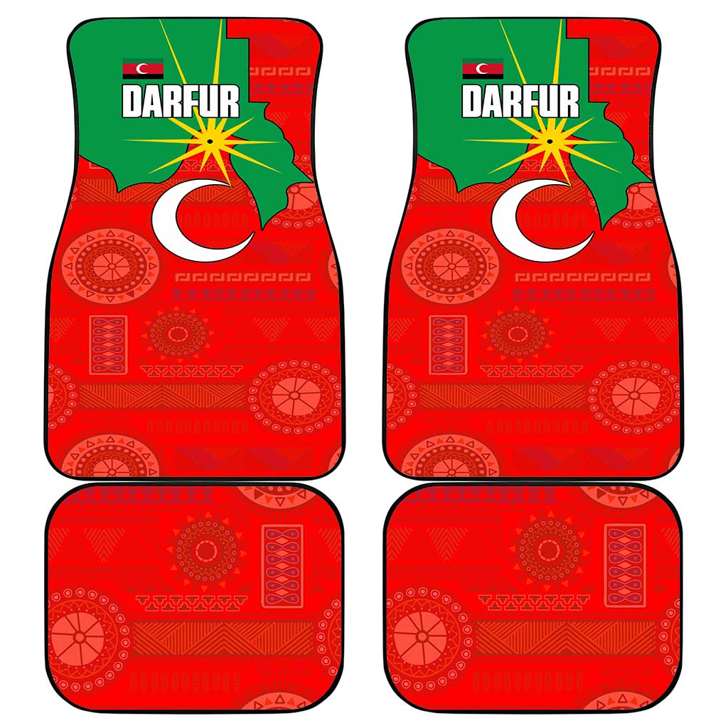 Darfur Sudan Car Mats Red Green Yellow Crescent Star - African Pride