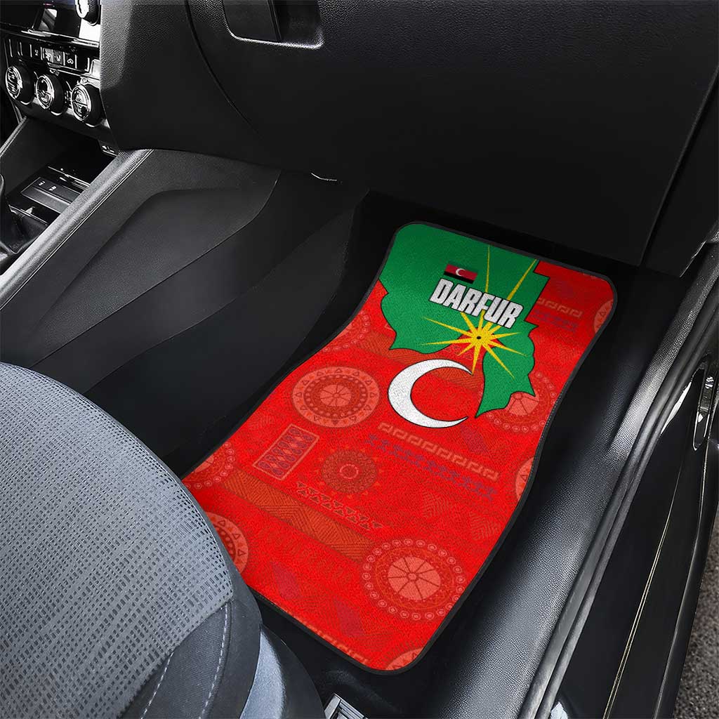 Darfur Sudan Car Mats Red Green Yellow Crescent Star - African Pride