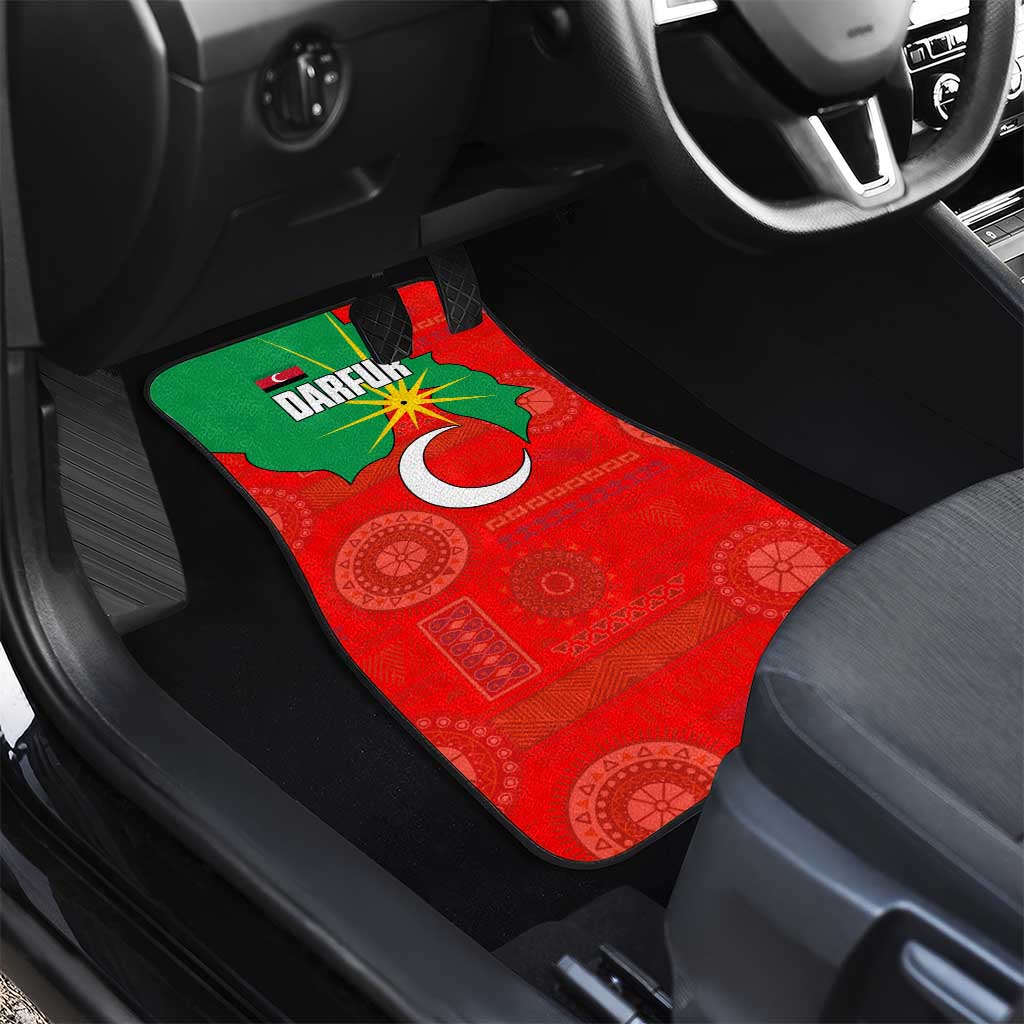 Darfur Sudan Car Mats Red Green Yellow Crescent Star - African Pride
