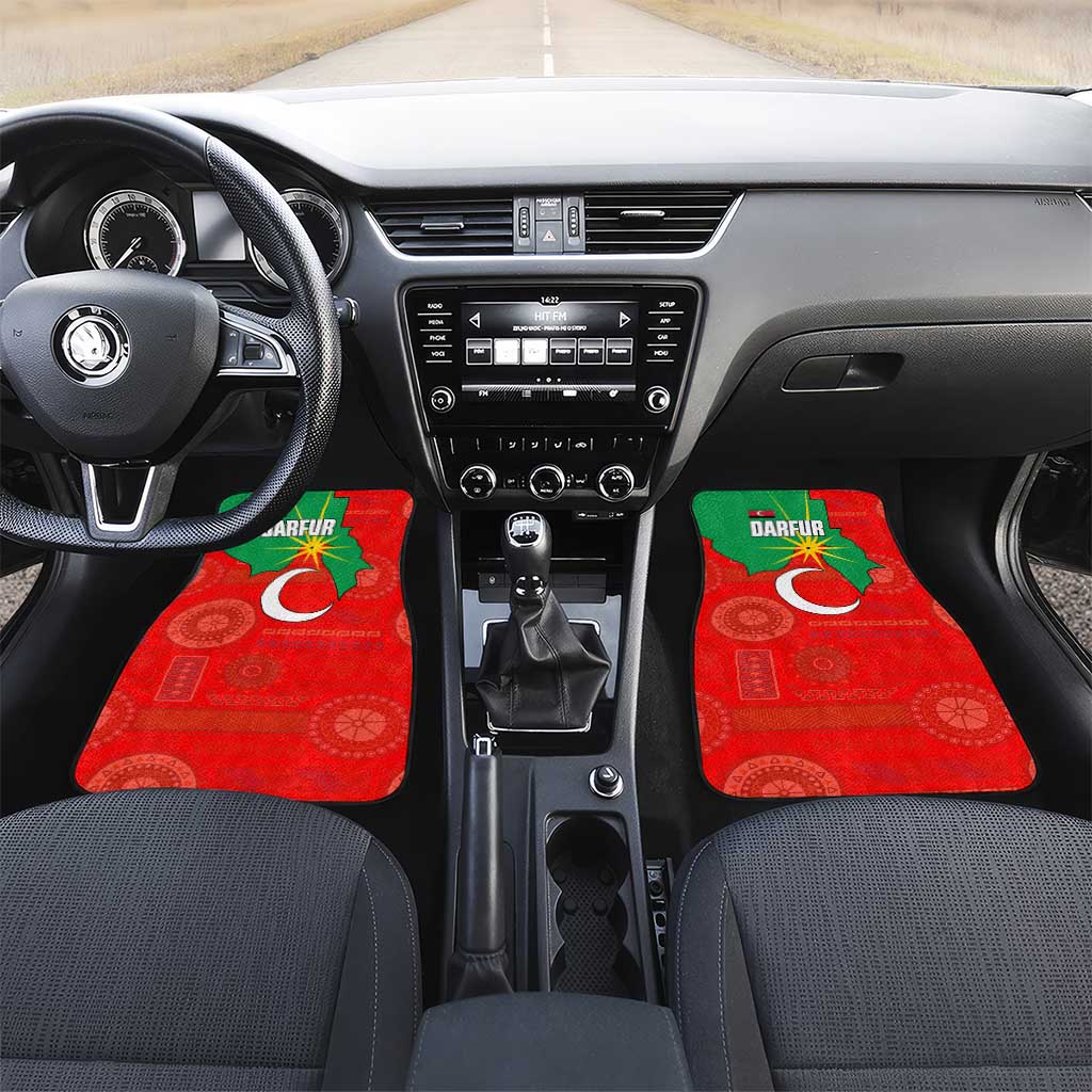 Darfur Sudan Car Mats Red Green Yellow Crescent Star - African Pride