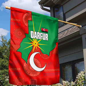 Darfur Sudan Garden Flag Red Green Yellow Crescent Star - African Pride