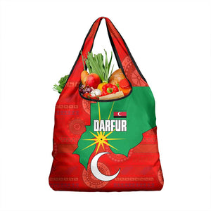 Darfur Sudan Grocery Bag Red Green Yellow Crescent Star - African Pride