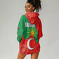 Darfur Sudan Hoodie Dress Red Green Yellow Crescent Star - African Pride