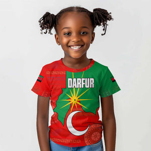 Darfur Sudan Kid T shirt Red Green Yellow Crescent Star - African Pride