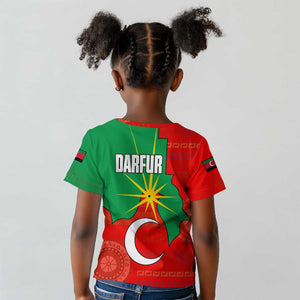 Darfur Sudan Kid T shirt Red Green Yellow Crescent Star - African Pride