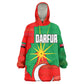 Darfur Sudan Kid Wearable Blanket Hoodie Red Green Yellow Crescent Star - African Pride