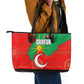 Darfur Sudan Leather Tote Bag Red Green Yellow Crescent Star - African Pride