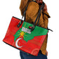 Darfur Sudan Leather Tote Bag Red Green Yellow Crescent Star - African Pride