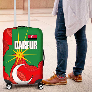Darfur Sudan Luggage Cover Red Green Yellow Crescent Star - African Pride