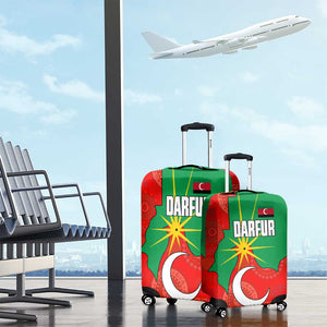 Darfur Sudan Luggage Cover Red Green Yellow Crescent Star - African Pride
