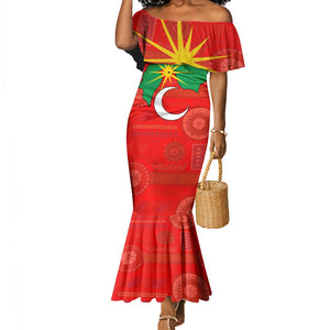 Darfur Sudan Mermaid Dress Red Green Yellow Crescent Star - African Pride