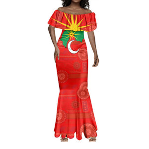 Darfur Sudan Mermaid Dress Red Green Yellow Crescent Star - African Pride