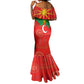 Darfur Sudan Mermaid Dress Red Green Yellow Crescent Star - African Pride