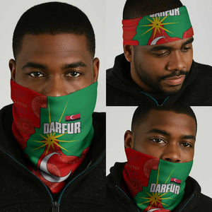 Darfur Sudan Neck Gaiter Red Green Yellow Crescent Star - African Pride
