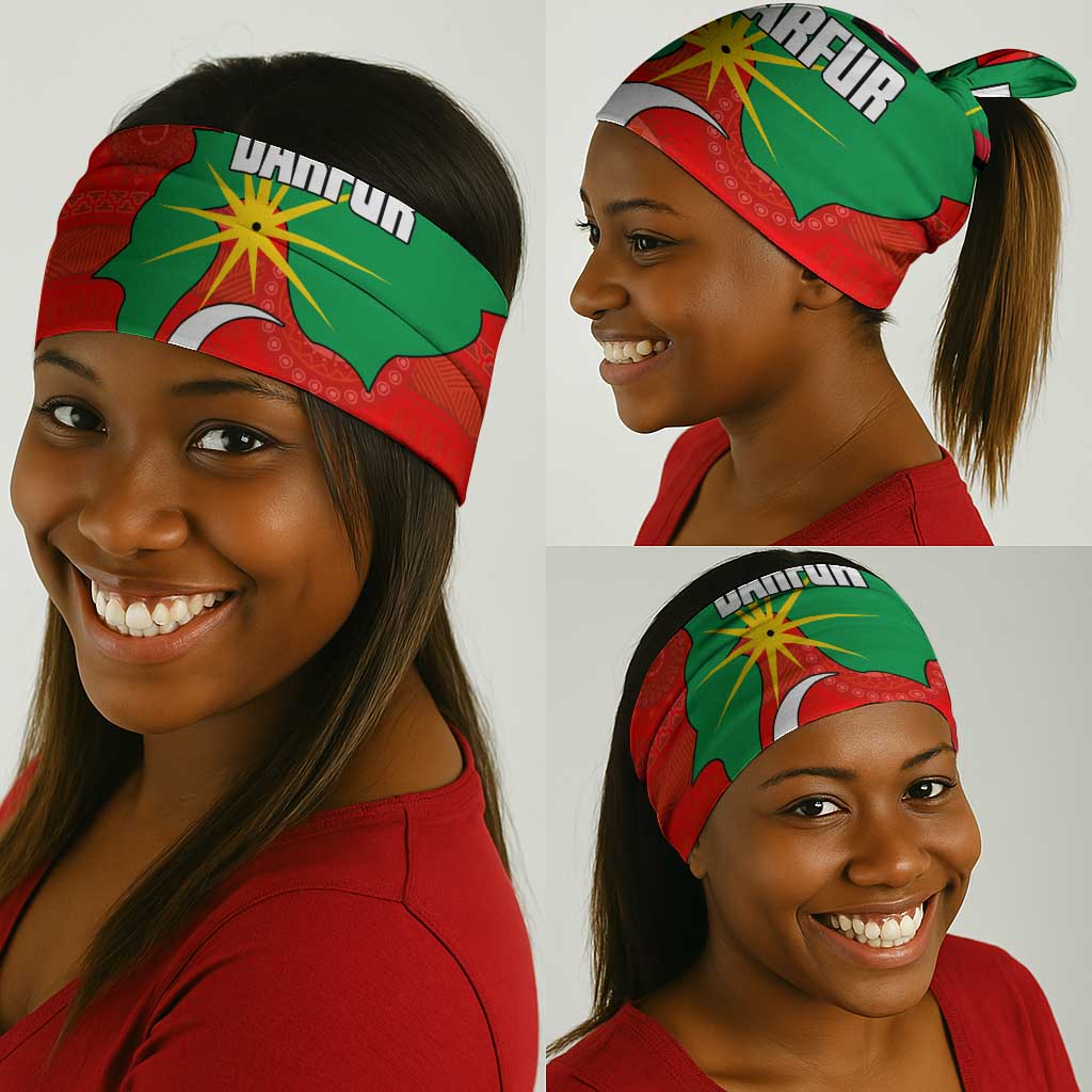 Darfur Sudan Neck Gaiter Red Green Yellow Crescent Star - African Pride