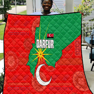 Darfur Sudan Quilt Red Green Yellow Crescent Star - African Pride