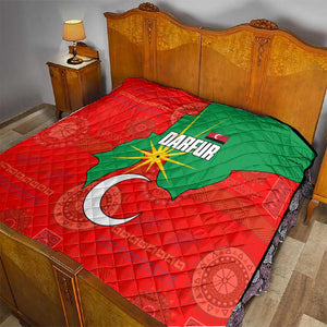 Darfur Sudan Quilt Red Green Yellow Crescent Star - African Pride