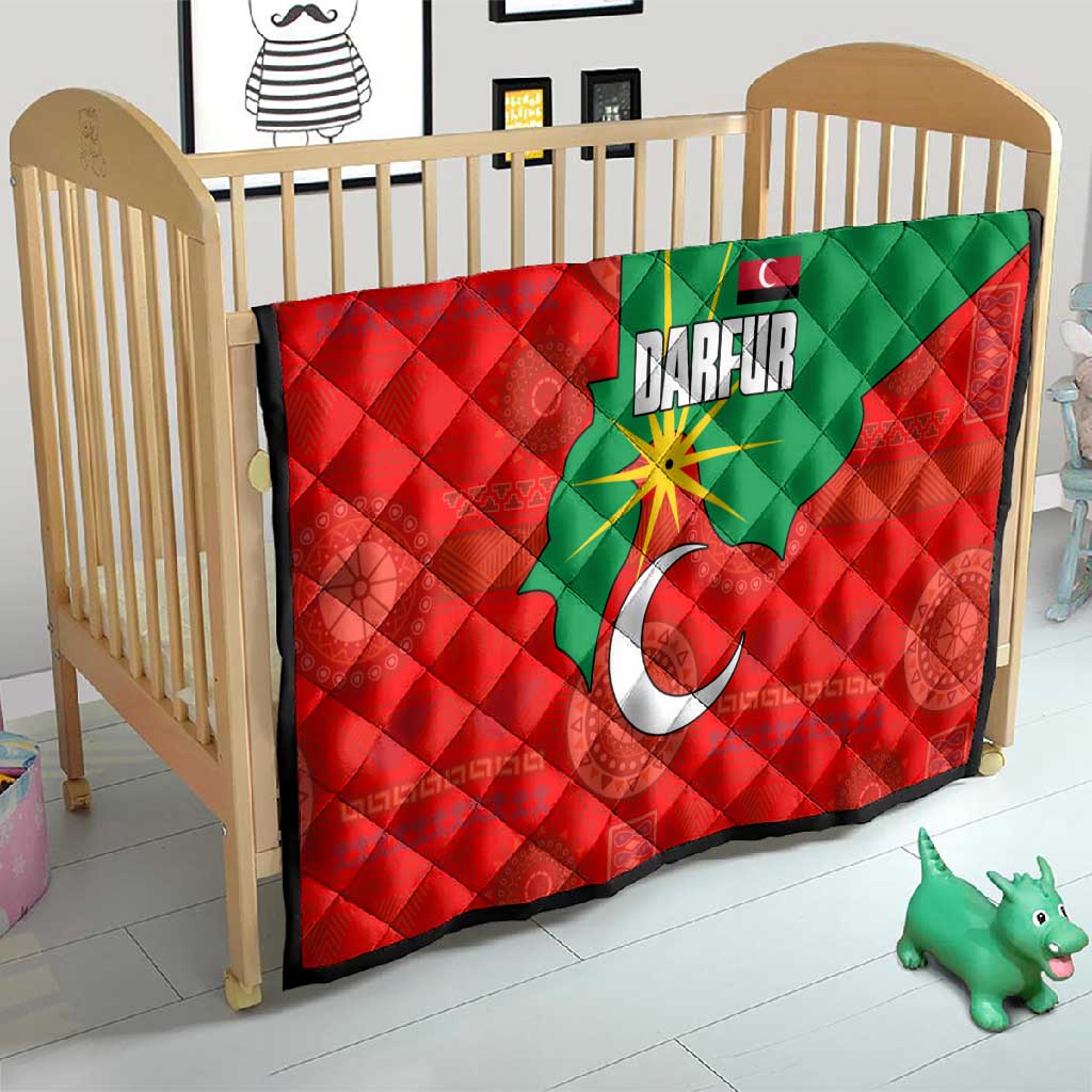 Darfur Sudan Quilt Red Green Yellow Crescent Star - African Pride