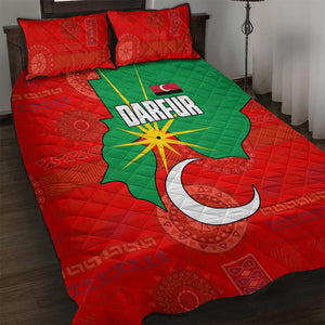 Darfur Sudan Quilt Bed Set Red Green Yellow Crescent Star - African Pride