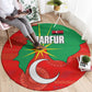 Darfur Sudan Round Carpet Red Green Yellow Crescent Star - African Pride