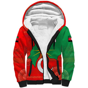 Darfur Sudan Sherpa Hoodie Red Green Yellow Crescent Star - African Pride