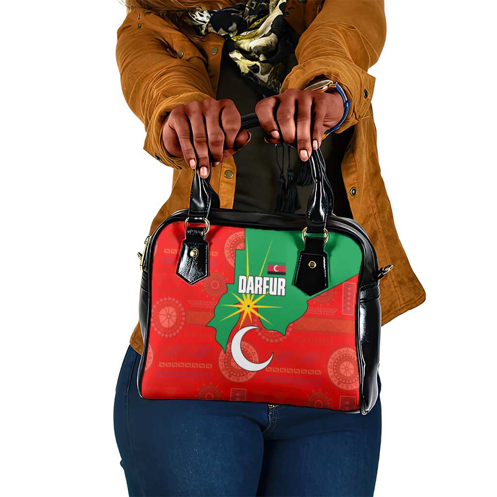 Darfur Sudan Shoulder Handbag Red Green Yellow Crescent Star - African Pride