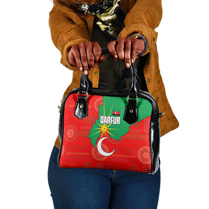 Darfur Sudan Shoulder Handbag Red Green Yellow Crescent Star - African Pride