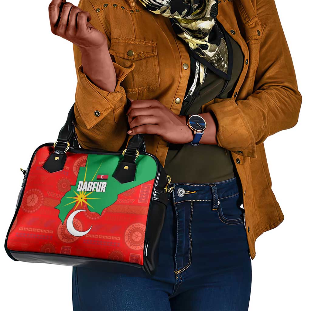 Darfur Sudan Shoulder Handbag Red Green Yellow Crescent Star - African Pride