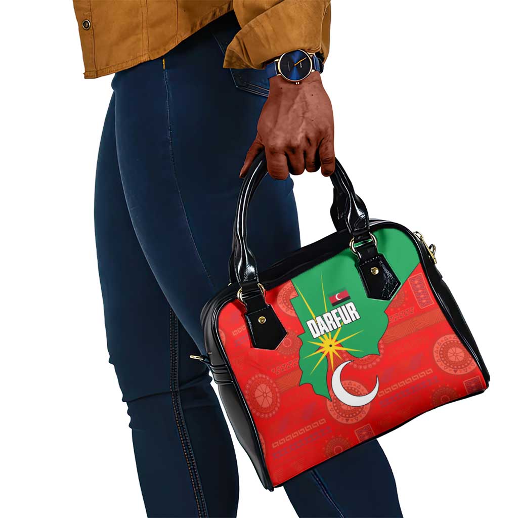 Darfur Sudan Shoulder Handbag Red Green Yellow Crescent Star - African Pride