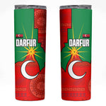 Darfur Sudan Skinny Tumbler Red Green Yellow Crescent Star - African Pride