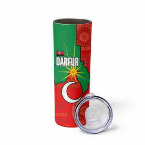 Darfur Sudan Skinny Tumbler Red Green Yellow Crescent Star - African Pride