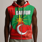 Darfur Sudan Sleeveless Zip Hoodie Red Green Yellow Crescent Star - African Pride