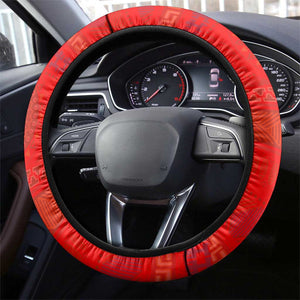 Darfur Sudan Steering Wheel Cover Red Green Yellow Crescent Star - African Pride