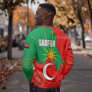 Darfur Sudan Sweatshirt Red Green Yellow Crescent Star - African Pride