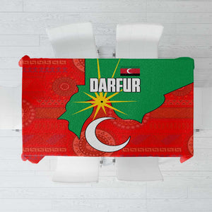 Darfur Sudan Tablecloth Red Green Yellow Crescent Star - African Pride