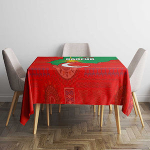 Darfur Sudan Tablecloth Red Green Yellow Crescent Star - African Pride