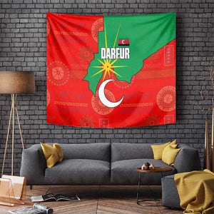 Darfur Sudan Tapestry Red Green Yellow Crescent Star - African Pride