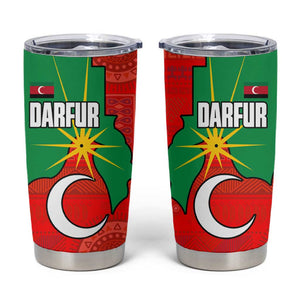 Darfur Sudan Tumbler Cup Red Green Yellow Crescent Star - African Pride