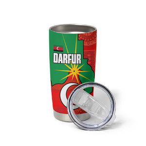 Darfur Sudan Tumbler Cup Red Green Yellow Crescent Star - African Pride