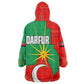 Darfur Sudan Wearable Blanket Hoodie Red Green Yellow Crescent Star - African Pride