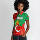 Darfur Sudan Women Polo Shirt Red Green Yellow Crescent Star - African Pride