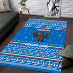 Equatorial Guinea Christmas Area Rug Nzalang Noel Eagle Flag Snowflakes - African Pride