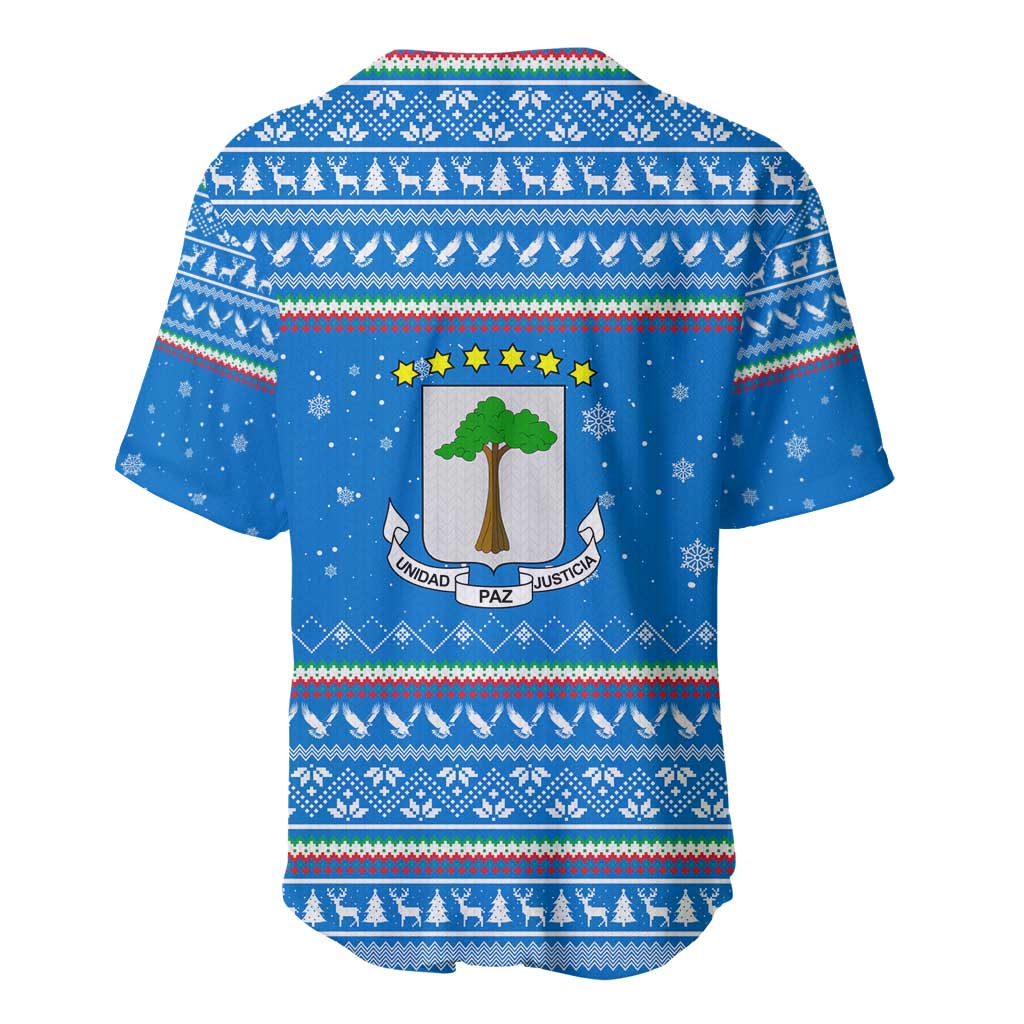 Equatorial Guinea Christmas Baseball Jersey Nzalang Noel Eagle Flag Snowflakes - African Pride