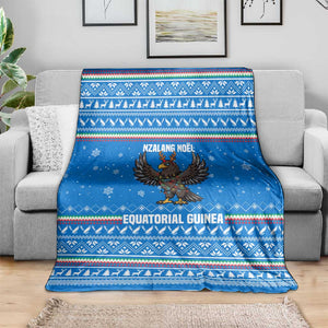 Equatorial Guinea Christmas Blanket Nzalang Noel Eagle Flag Snowflakes - African Pride