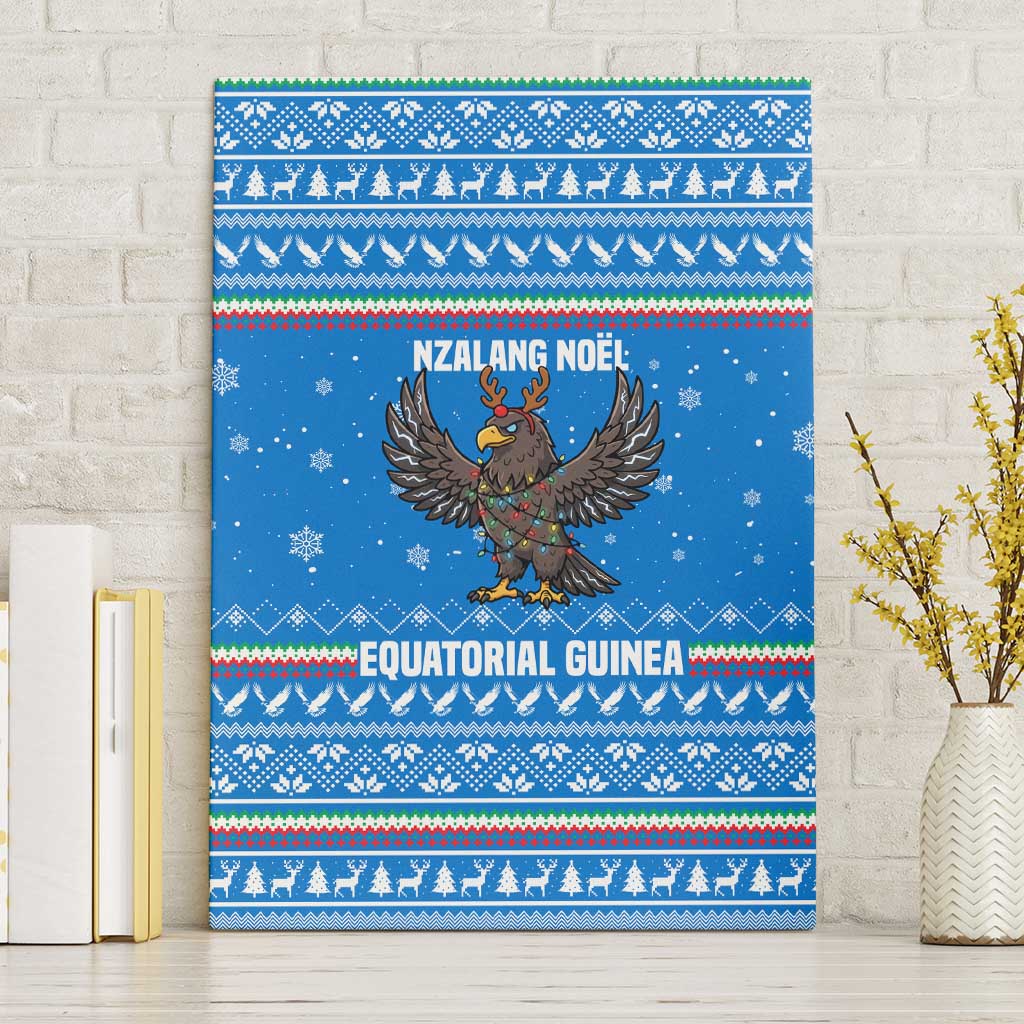 Equatorial Guinea Christmas Canvas Wall Art Nzalang Noel Eagle Flag Snowflakes - African Pride