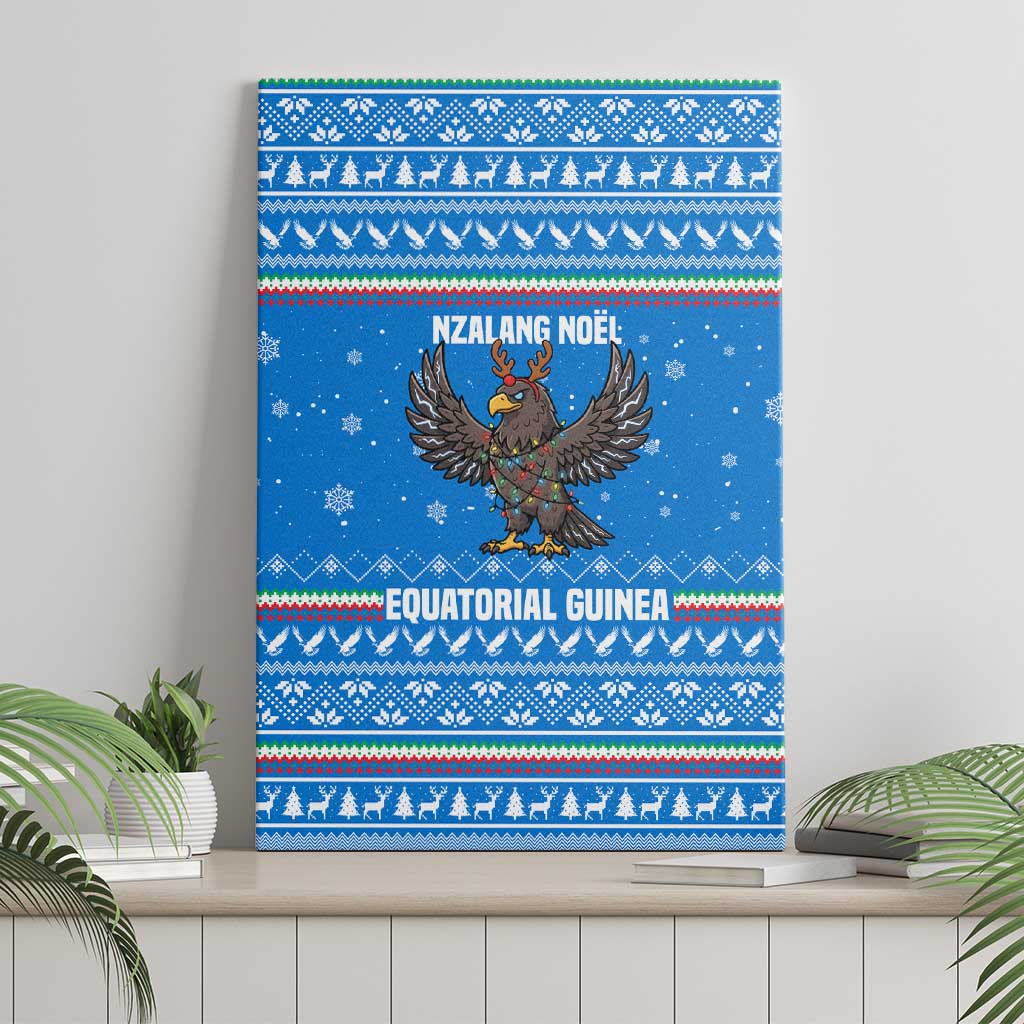 Equatorial Guinea Christmas Canvas Wall Art Nzalang Noel Eagle Flag Snowflakes - African Pride