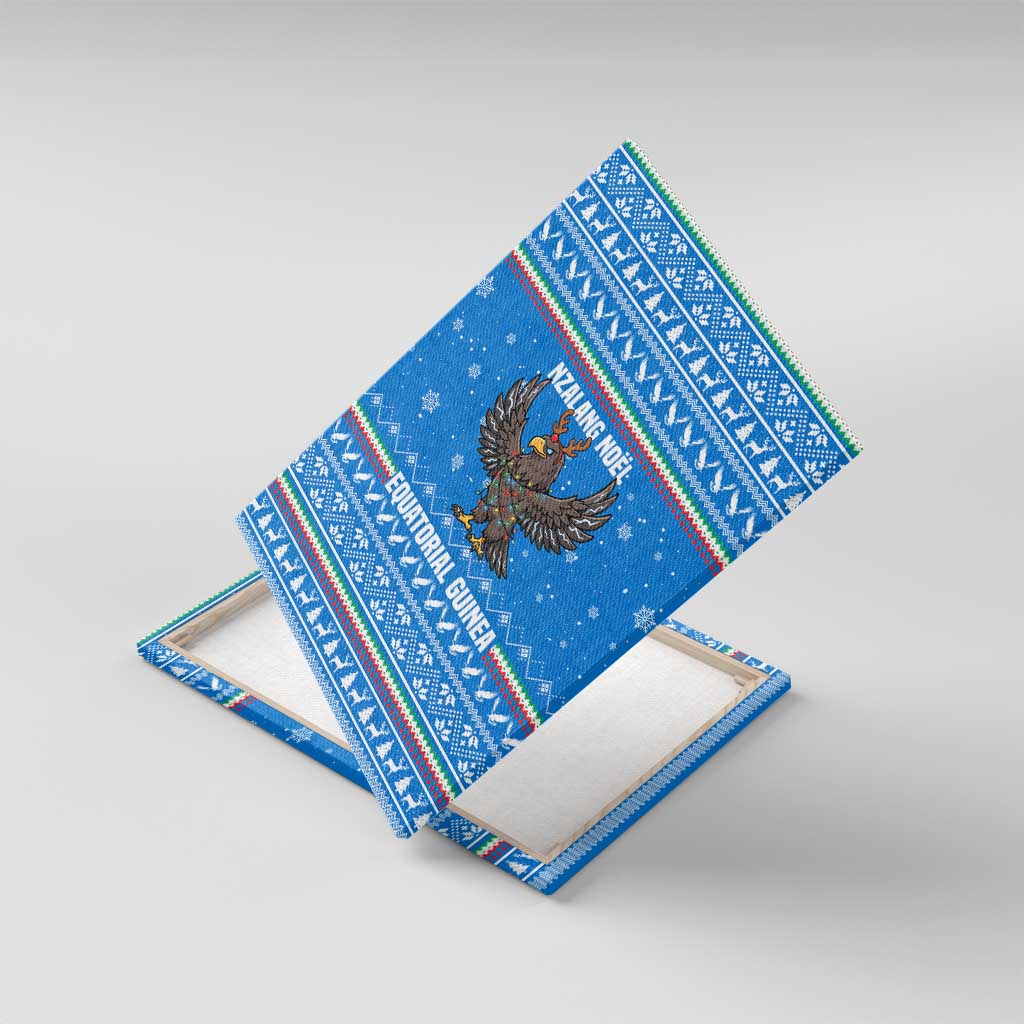 Equatorial Guinea Christmas Canvas Wall Art Nzalang Noel Eagle Flag Snowflakes - African Pride