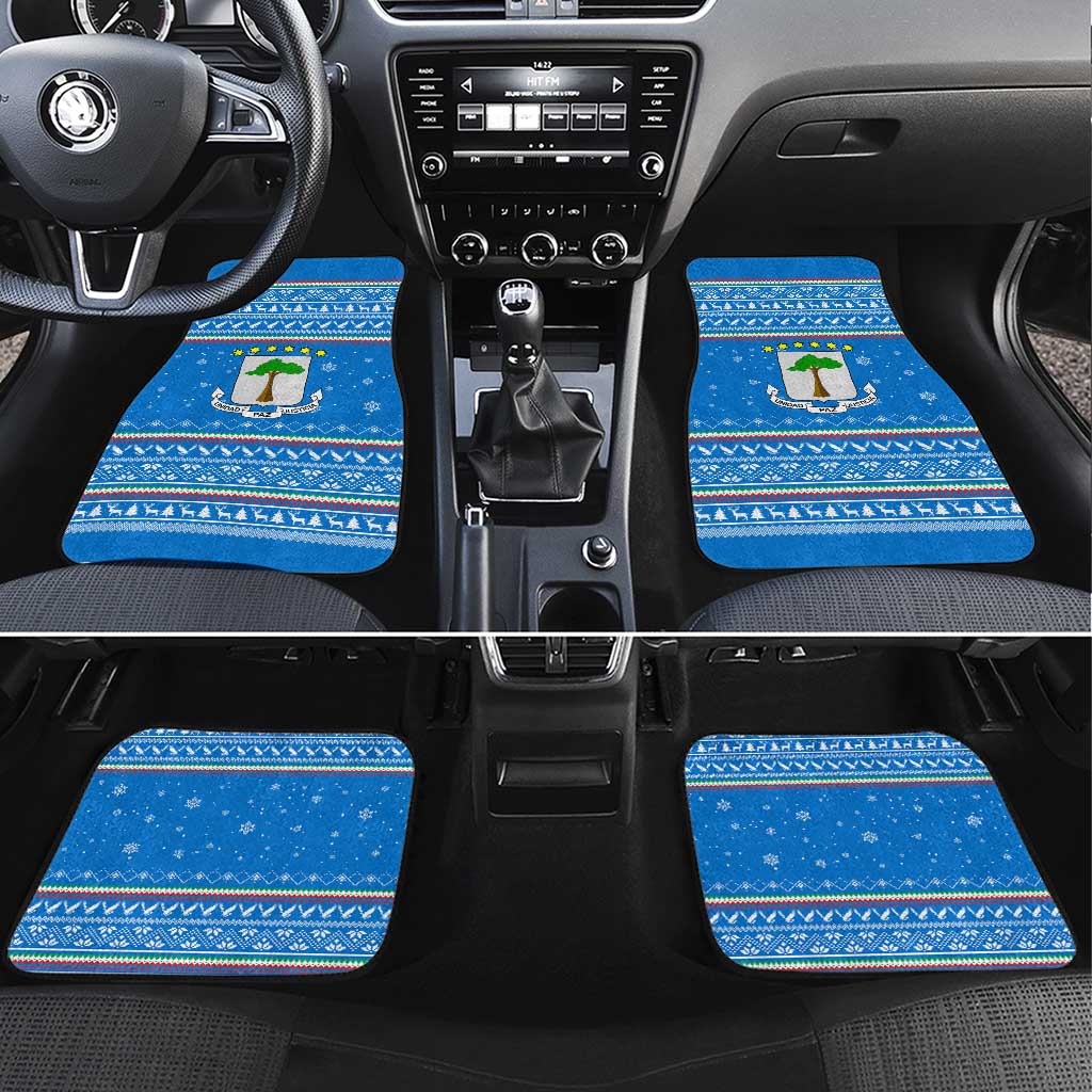 Equatorial Guinea Christmas Car Mats Nzalang Noel Eagle Flag Snowflakes - African Pride