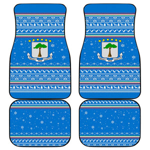 Equatorial Guinea Christmas Car Mats Nzalang Noel Eagle Flag Snowflakes - African Pride