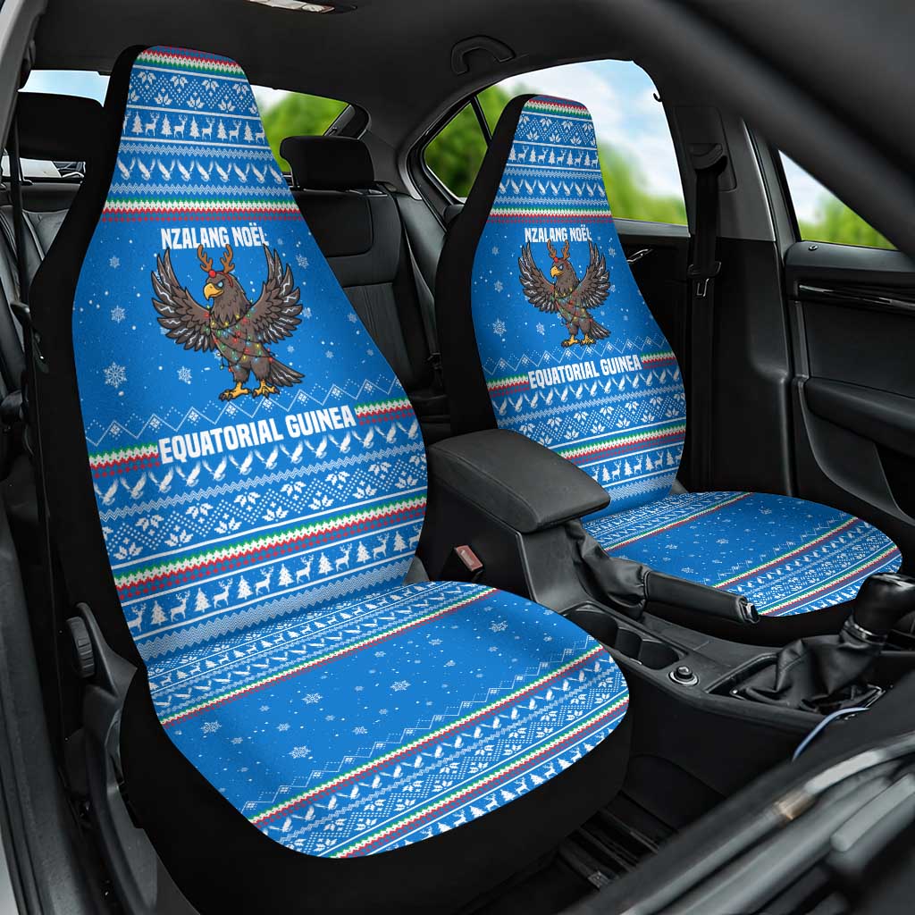 Equatorial Guinea Christmas Car Seat Cover Nzalang Noel Eagle Flag Snowflakes - African Pride